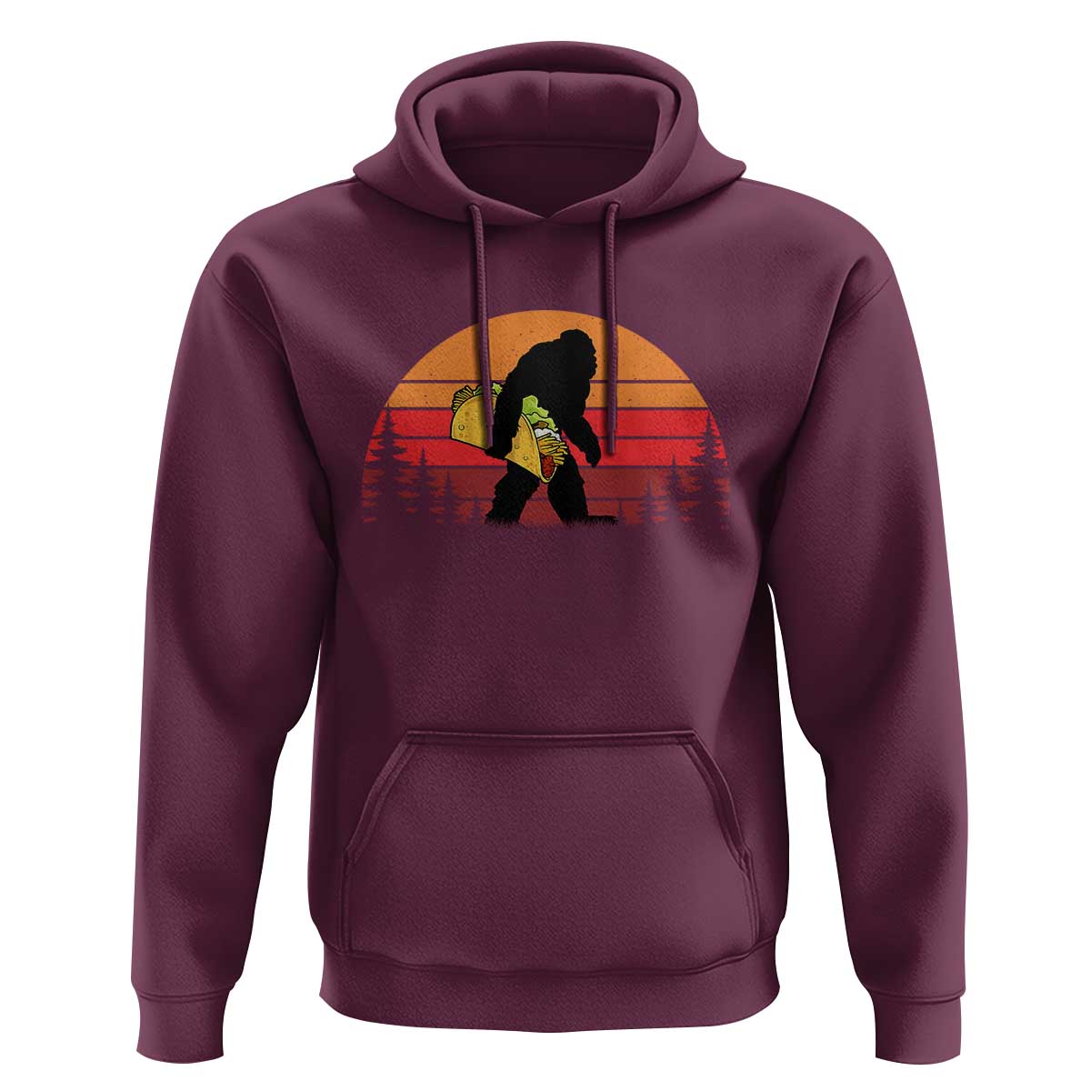 Retro Bigfoot Taco Hoodie Funny Cinco de Mayo Sasquatch Lovers