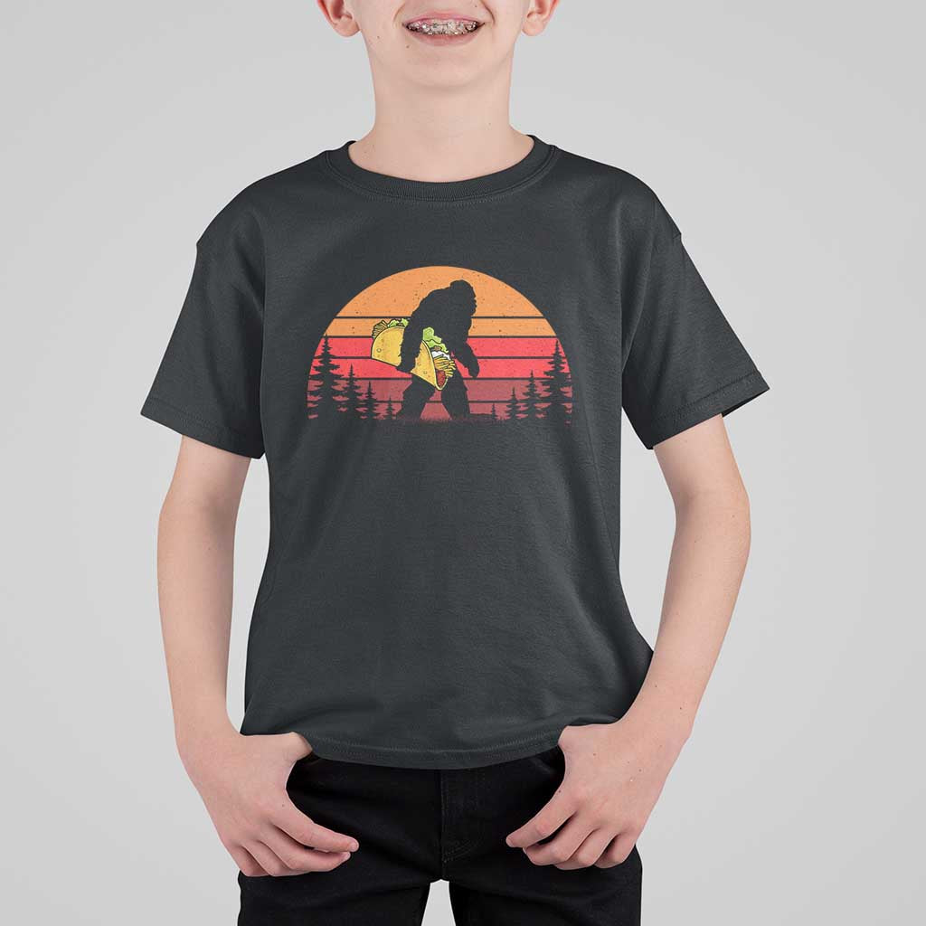 Retro Bigfoot Taco T Shirt For Kid Funny Cinco de Mayo Sasquatch Lovers