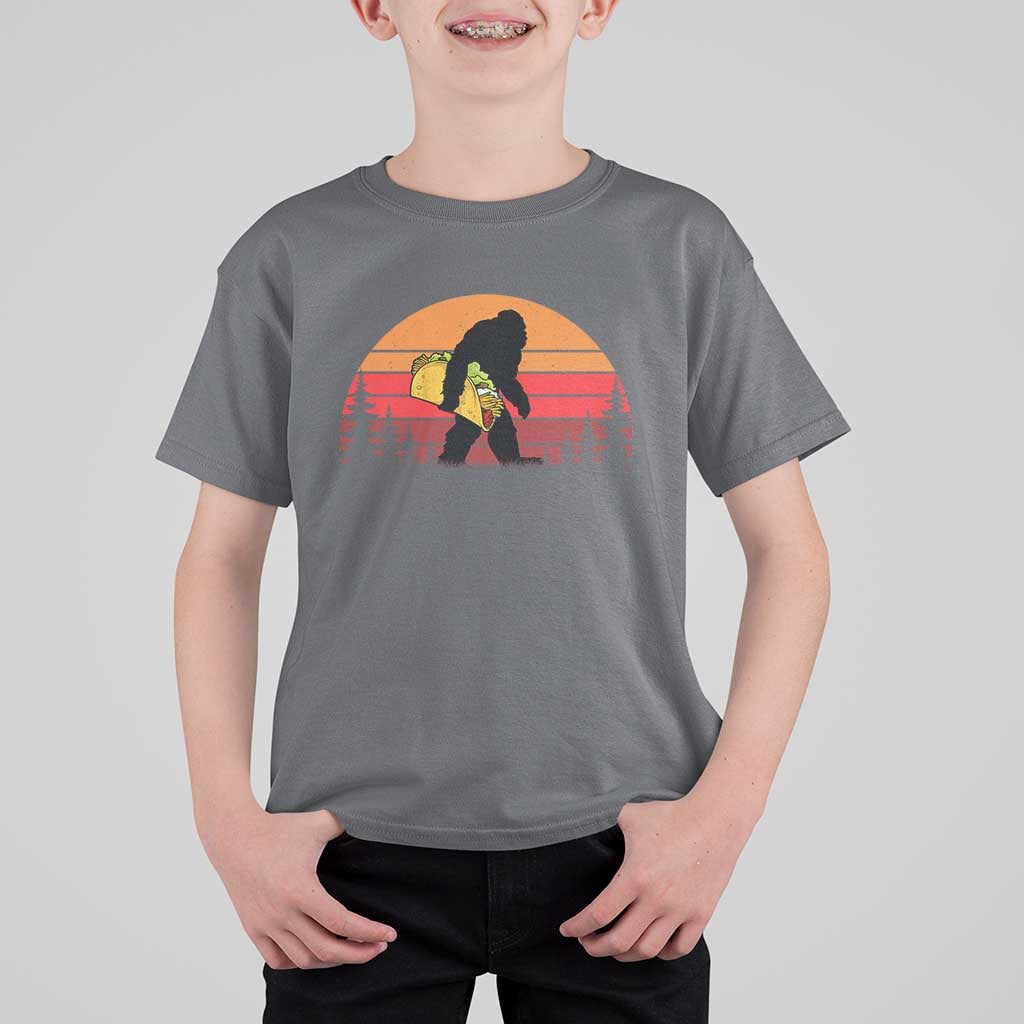 Retro Bigfoot Taco T Shirt For Kid Funny Cinco de Mayo Sasquatch Lovers