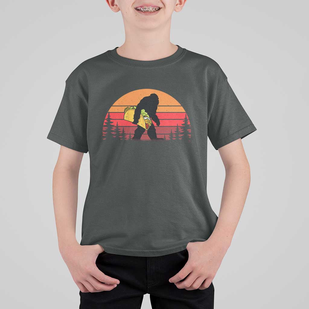 Retro Bigfoot Taco T Shirt For Kid Funny Cinco de Mayo Sasquatch Lovers