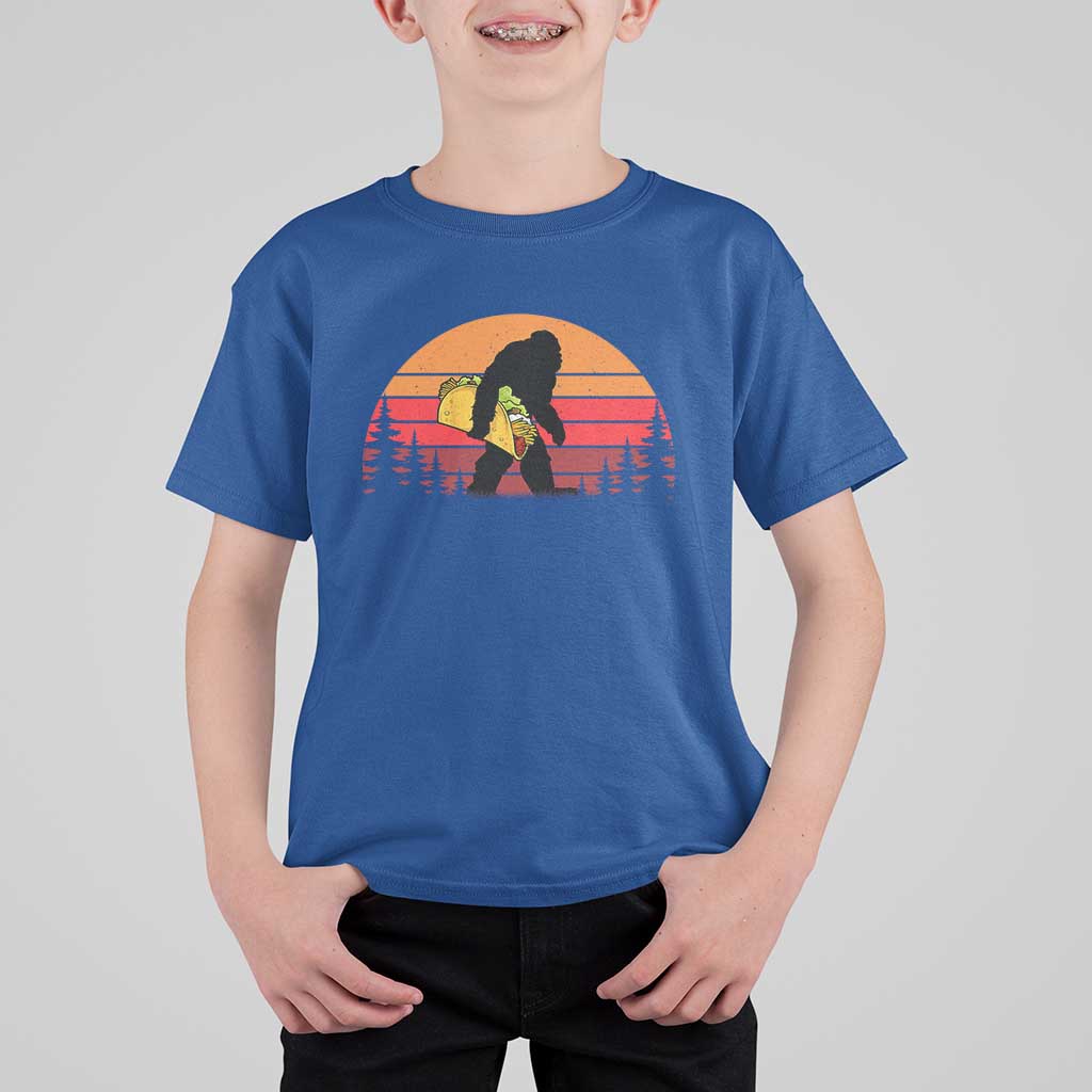 Retro Bigfoot Taco T Shirt For Kid Funny Cinco de Mayo Sasquatch Lovers