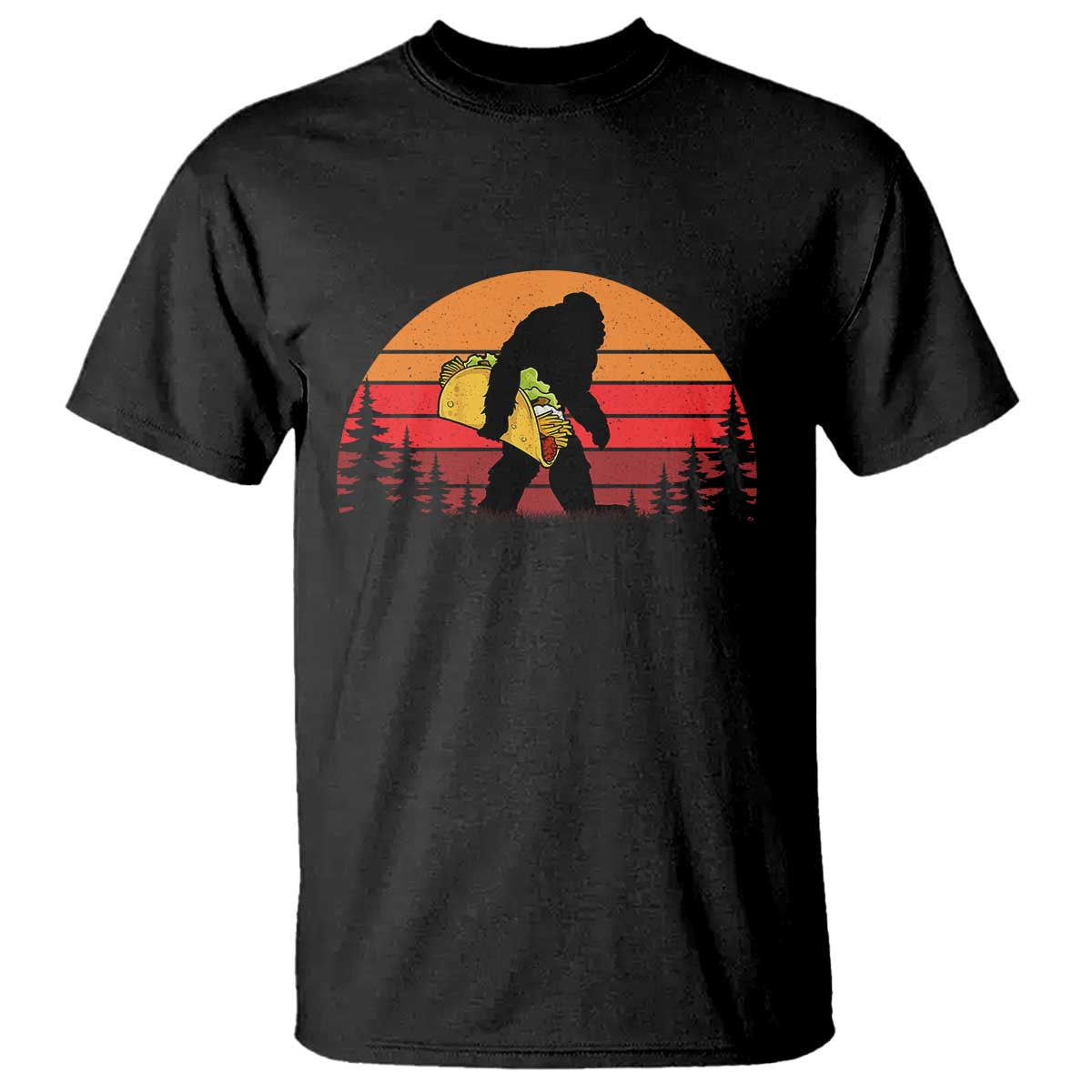 Retro Bigfoot Taco T Shirt Funny Cinco de Mayo Sasquatch Lovers