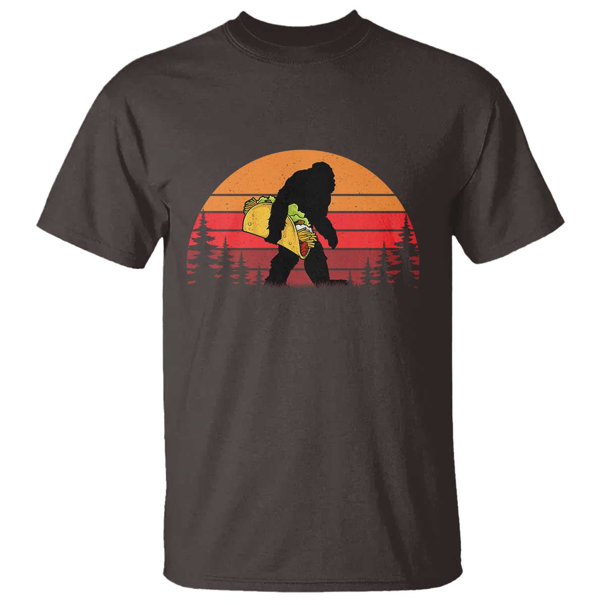 Retro Bigfoot Taco T Shirt Funny Cinco de Mayo Sasquatch Lovers