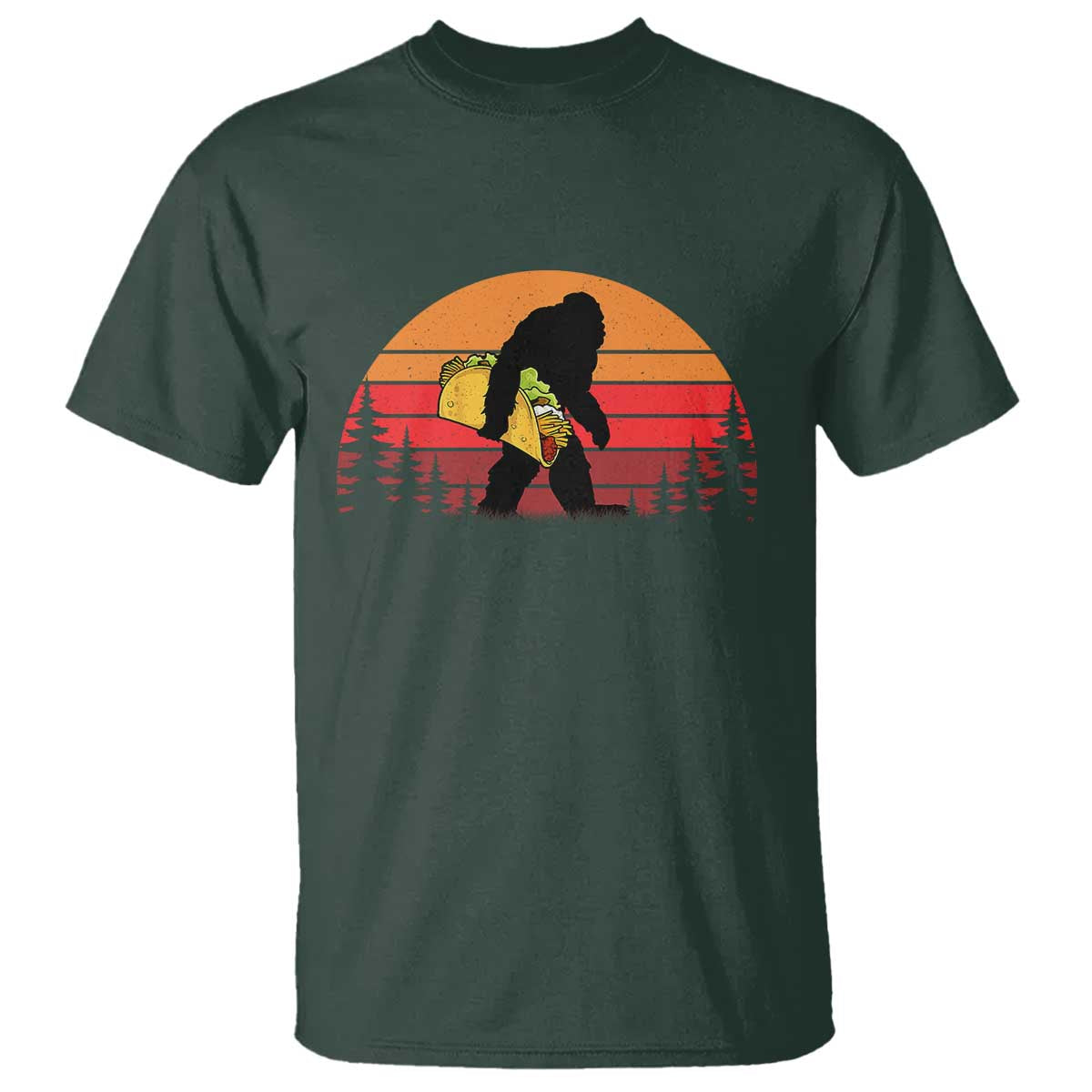 Retro Bigfoot Taco T Shirt Funny Cinco de Mayo Sasquatch Lovers