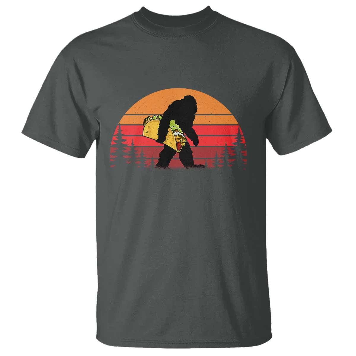 Retro Bigfoot Taco T Shirt Funny Cinco de Mayo Sasquatch Lovers