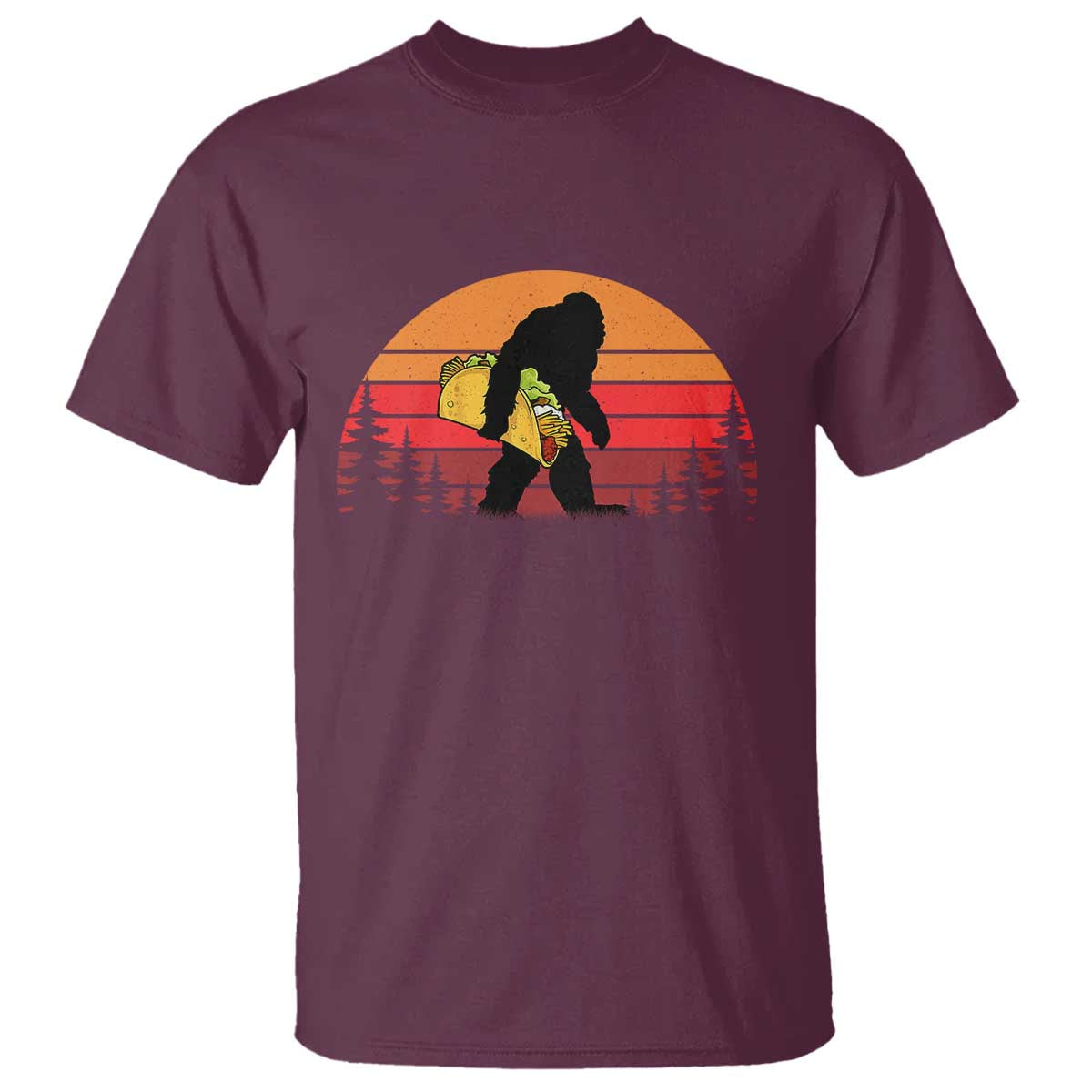Retro Bigfoot Taco T Shirt Funny Cinco de Mayo Sasquatch Lovers