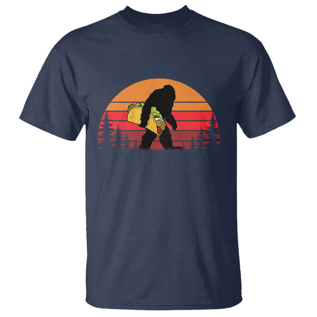 Retro Bigfoot Taco T Shirt Funny Cinco de Mayo Sasquatch Lovers