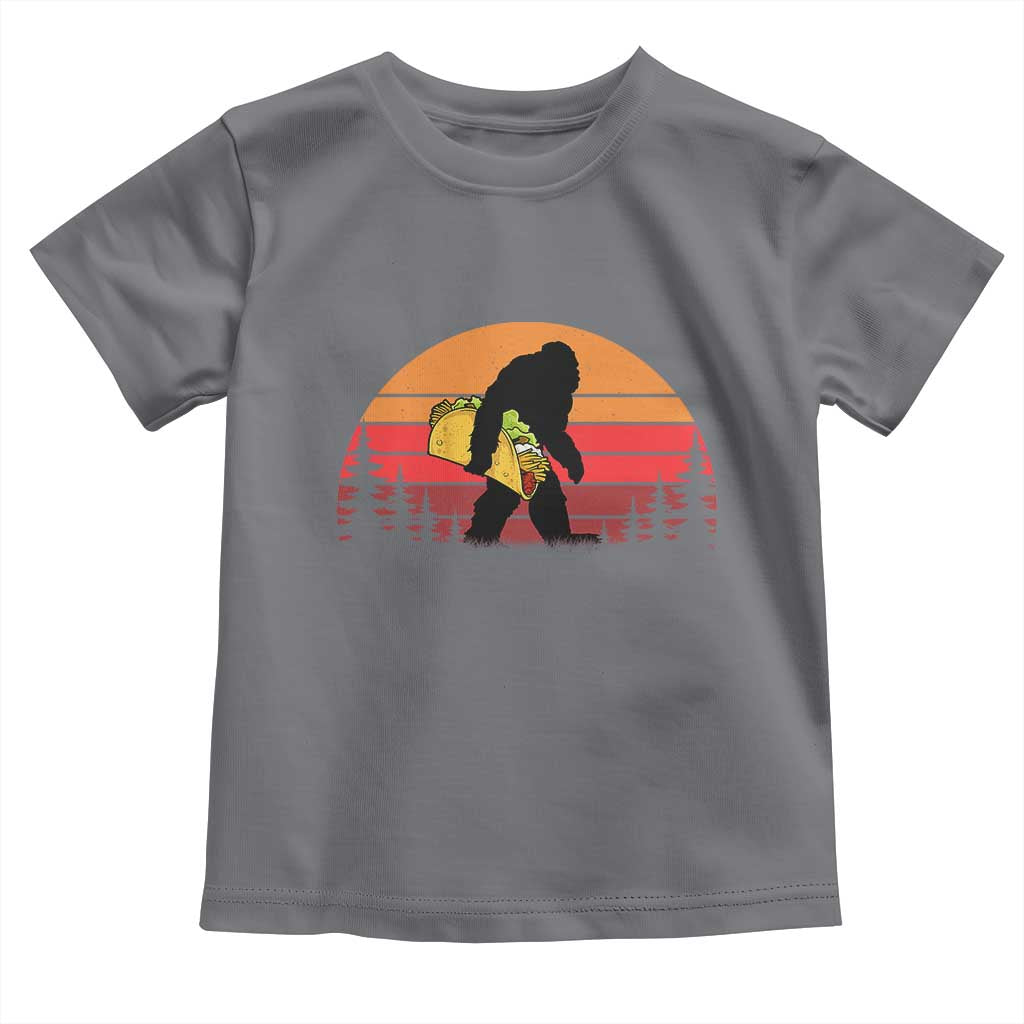 Retro Bigfoot Taco Toddler T Shirt Funny Cinco de Mayo Sasquatch Lovers
