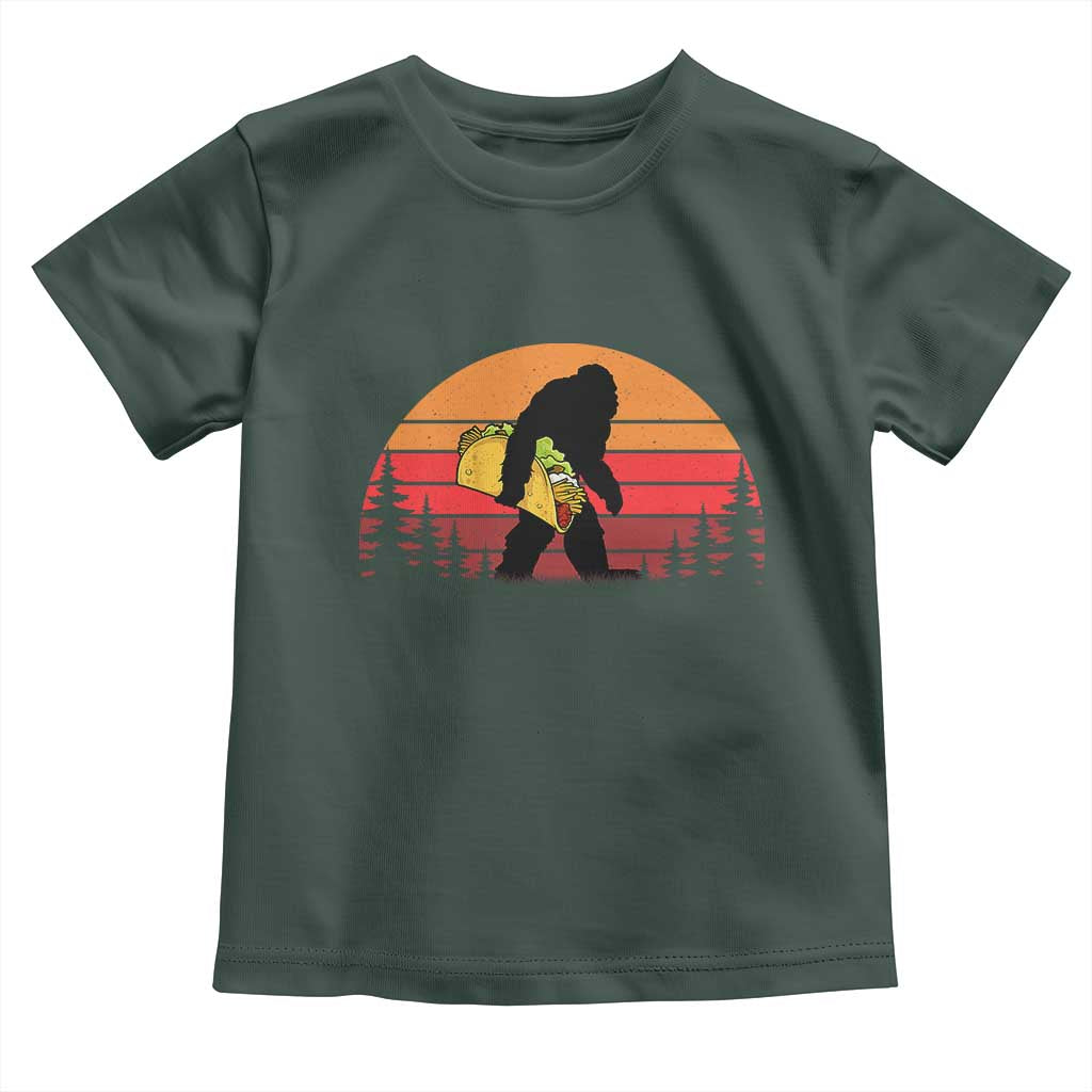 Retro Bigfoot Taco Toddler T Shirt Funny Cinco de Mayo Sasquatch Lovers