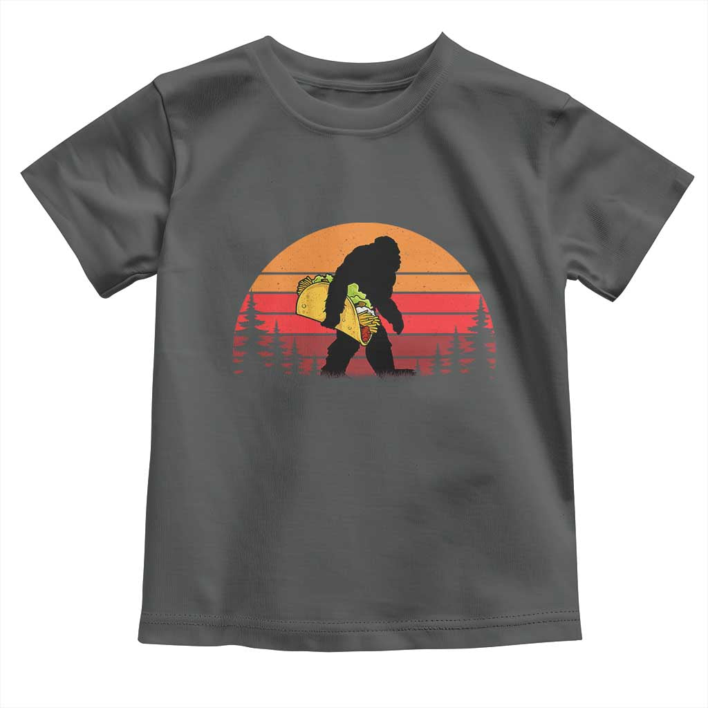 Retro Bigfoot Taco Toddler T Shirt Funny Cinco de Mayo Sasquatch Lovers