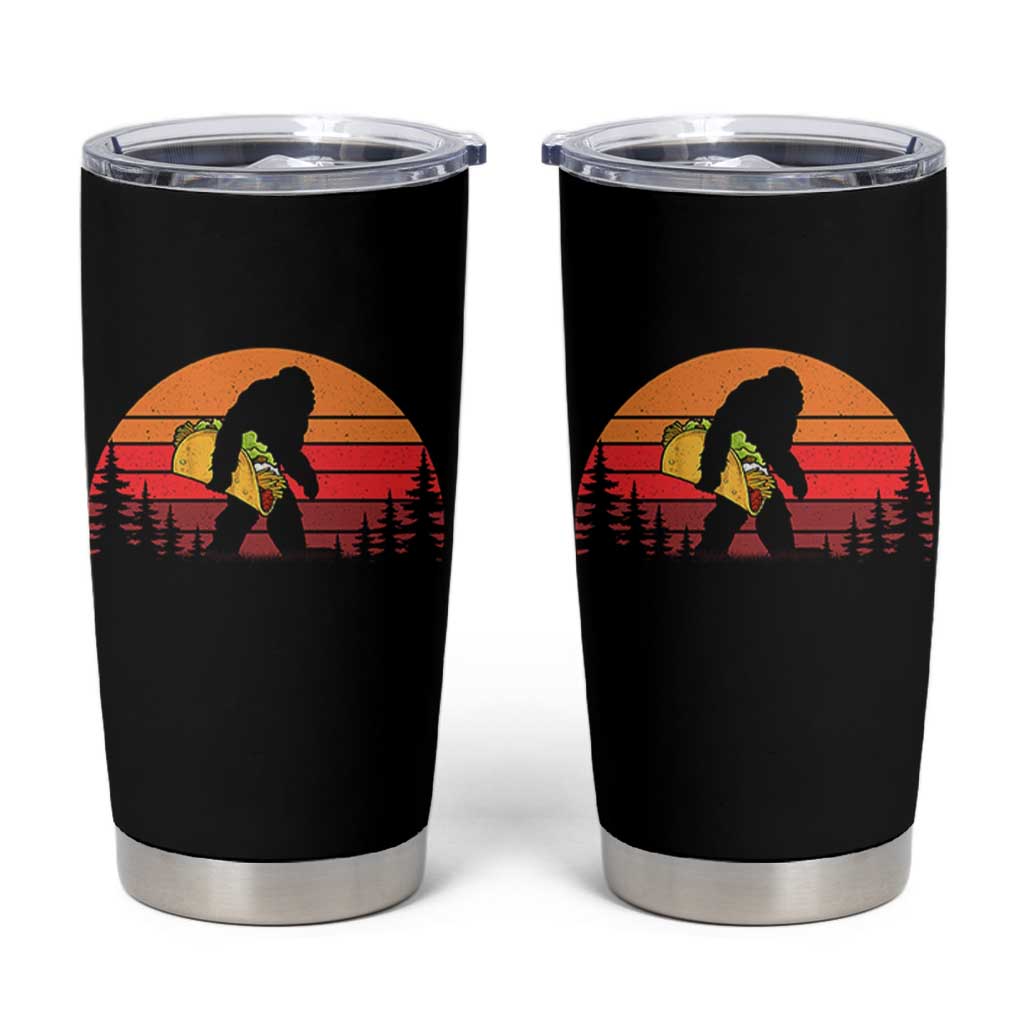 Retro Bigfoot Taco Tumbler Cup Funny Cinco de Mayo Sasquatch Lovers