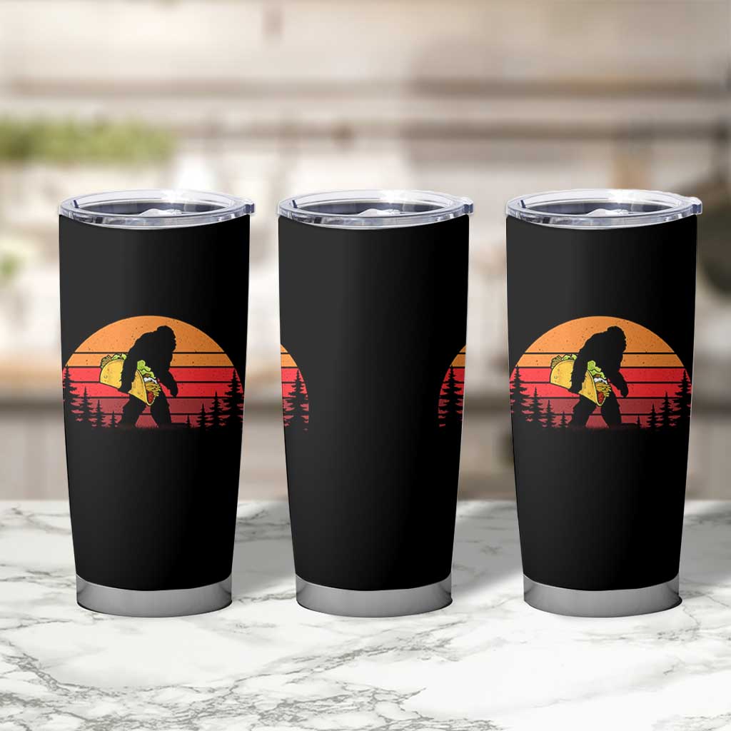 Retro Bigfoot Taco Tumbler Cup Funny Cinco de Mayo Sasquatch Lovers