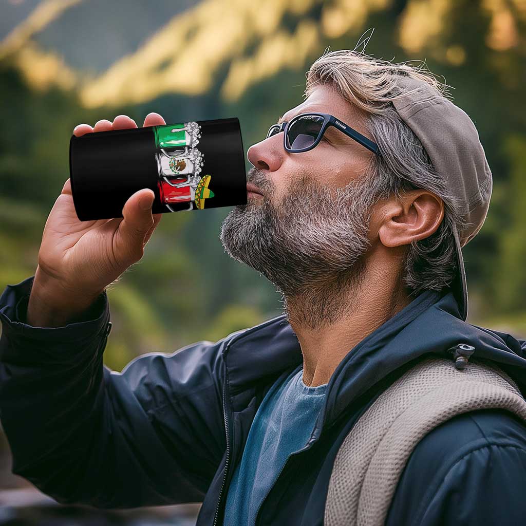 Funny Mexican 4 in 1 Can Cooler Tumbler Mexico Beer Mexican Flag Sombrero Hat