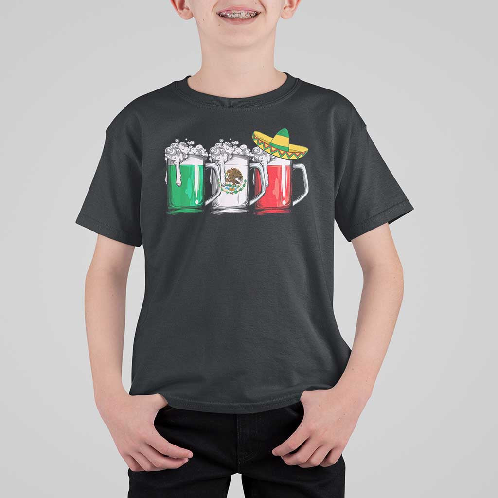 Funny Mexican T Shirt For Kid Mexico Beer Mexican Flag Sombrero Hat
