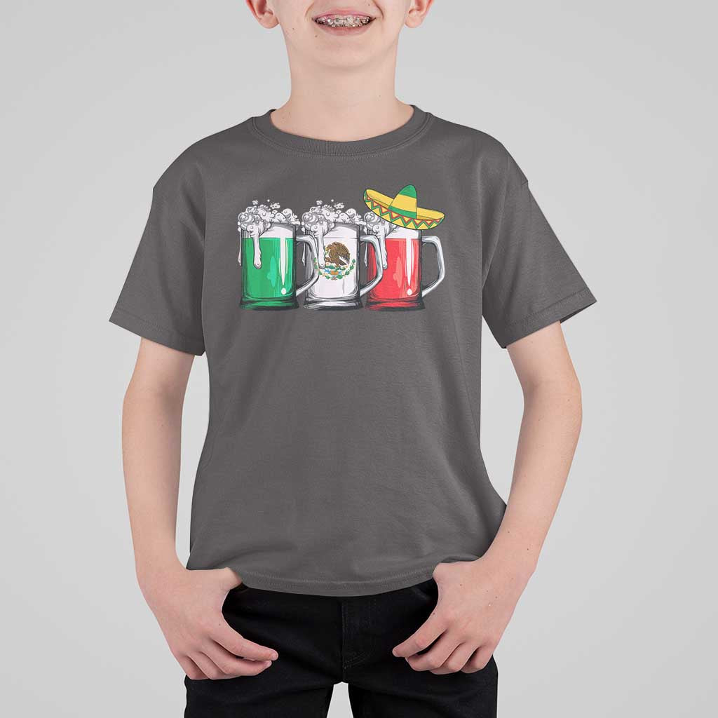 Funny Mexican T Shirt For Kid Mexico Beer Mexican Flag Sombrero Hat