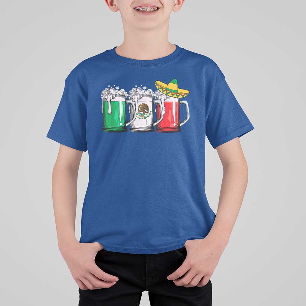 Funny Mexican T Shirt For Kid Mexico Beer Mexican Flag Sombrero Hat