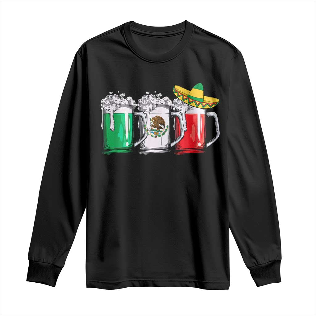 Funny Mexican Long Sleeve Shirt Mexico Beer Mexican Flag Sombrero Hat