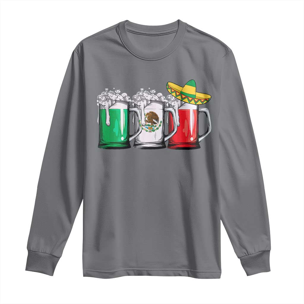 Funny Mexican Long Sleeve Shirt Mexico Beer Mexican Flag Sombrero Hat