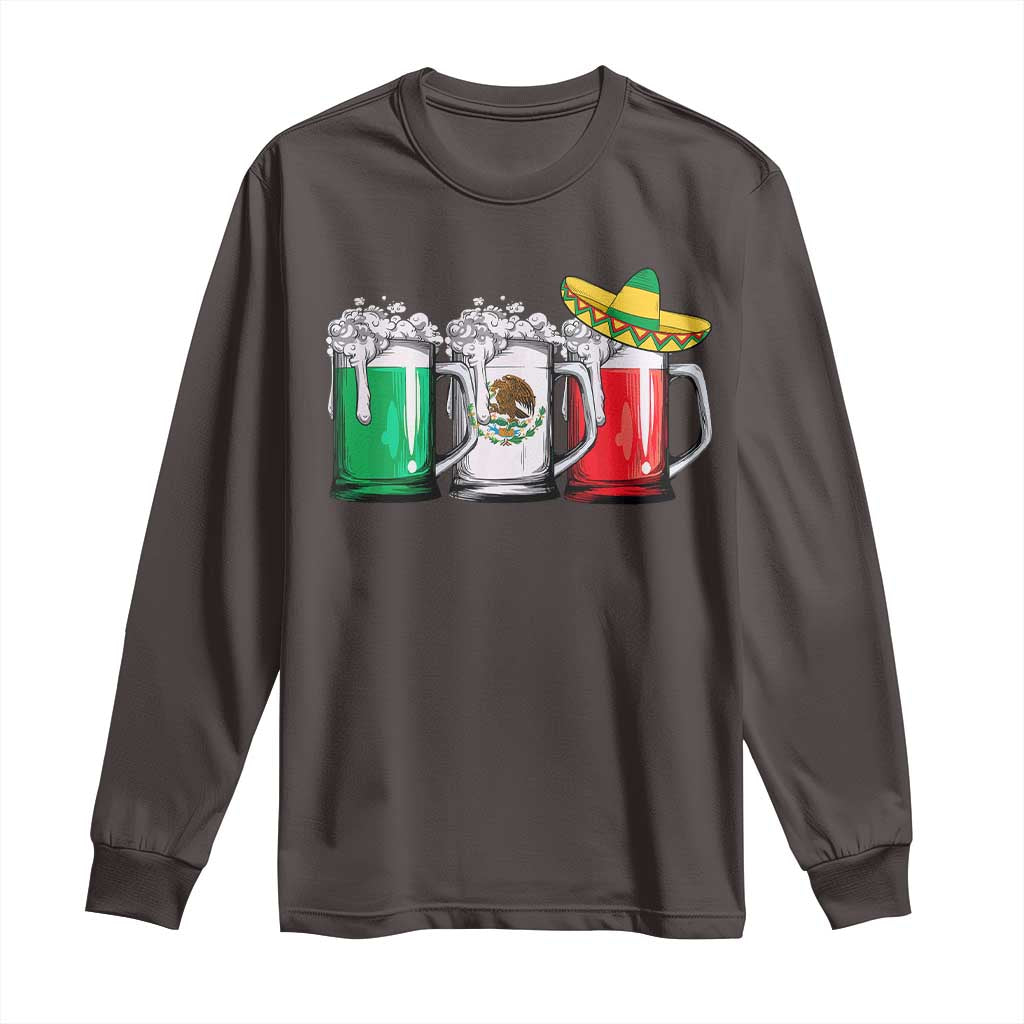 Funny Mexican Long Sleeve Shirt Mexico Beer Mexican Flag Sombrero Hat