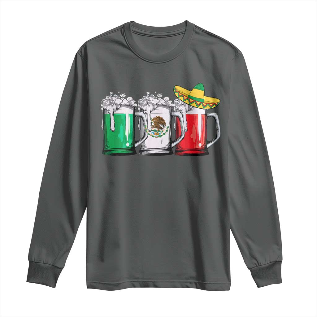 Funny Mexican Long Sleeve Shirt Mexico Beer Mexican Flag Sombrero Hat