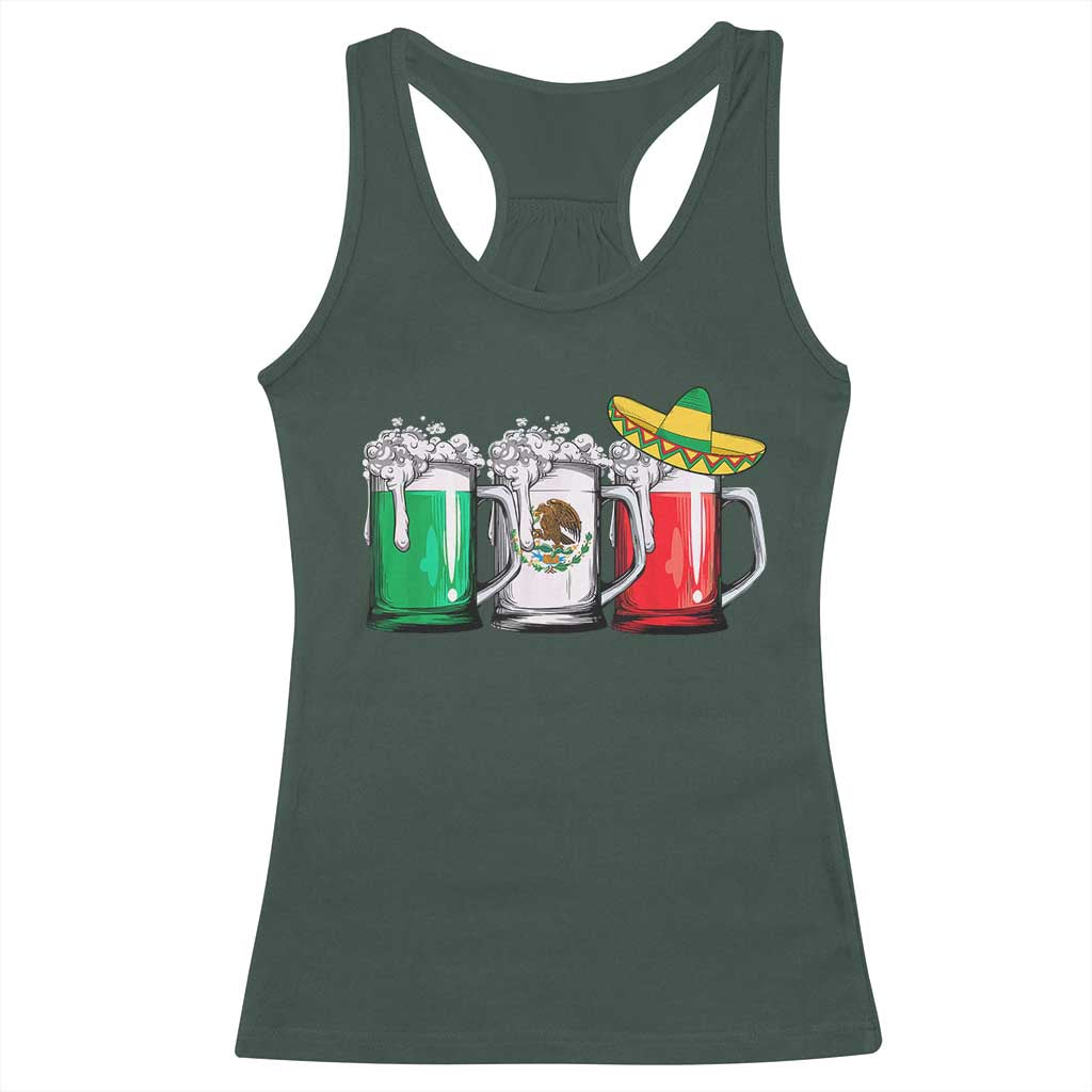 Funny Mexican Racerback Tank Top Mexico Beer Mexican Flag Sombrero Hat