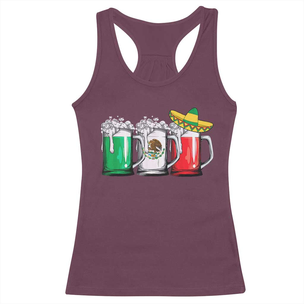 Funny Mexican Racerback Tank Top Mexico Beer Mexican Flag Sombrero Hat