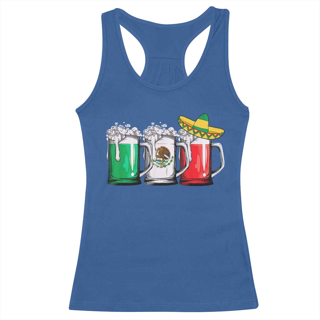 Funny Mexican Racerback Tank Top Mexico Beer Mexican Flag Sombrero Hat