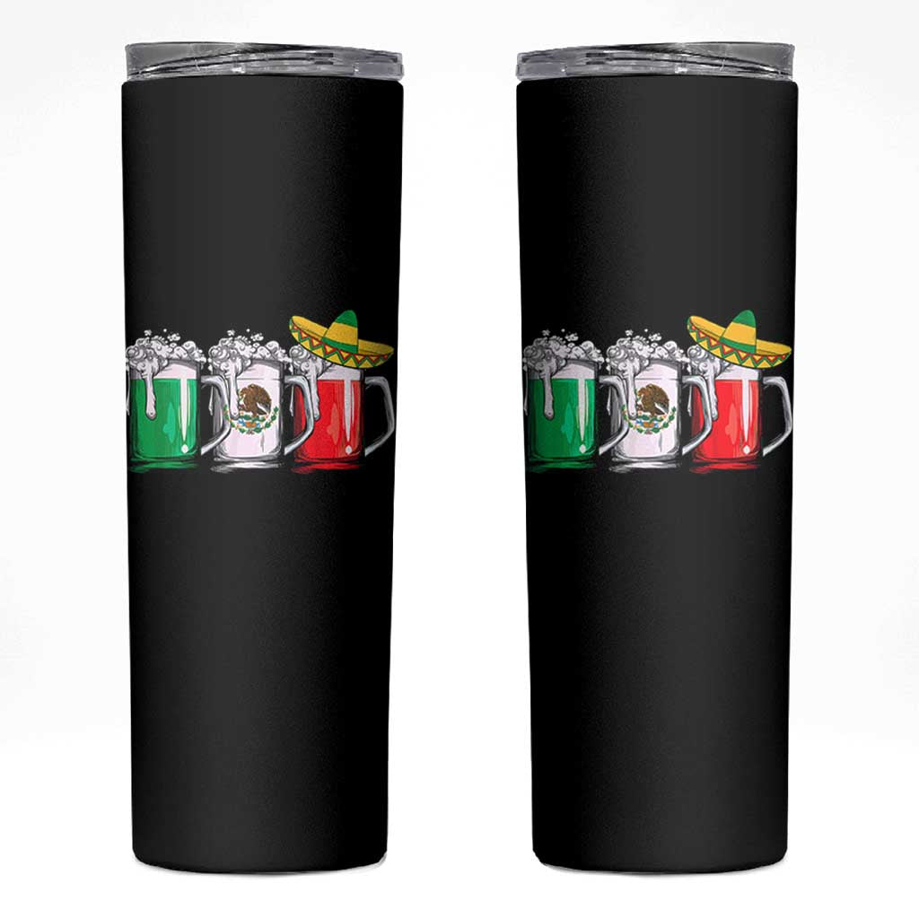 Funny Mexican Skinny Tumbler Mexico Beer Mexican Flag Sombrero Hat