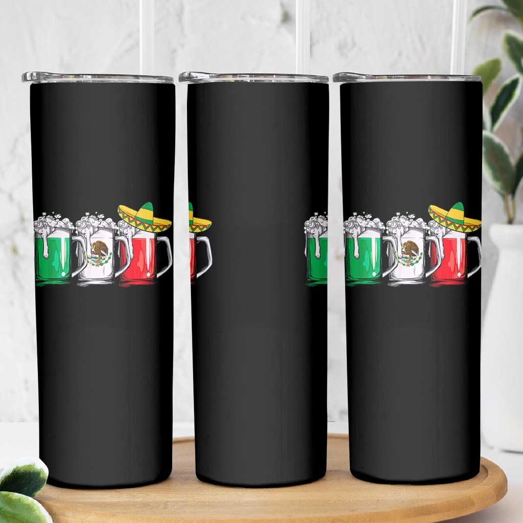 Funny Mexican Skinny Tumbler Mexico Beer Mexican Flag Sombrero Hat