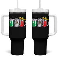 Funny Mexican Tumbler With Handle Mexico Beer Mexican Flag Sombrero Hat