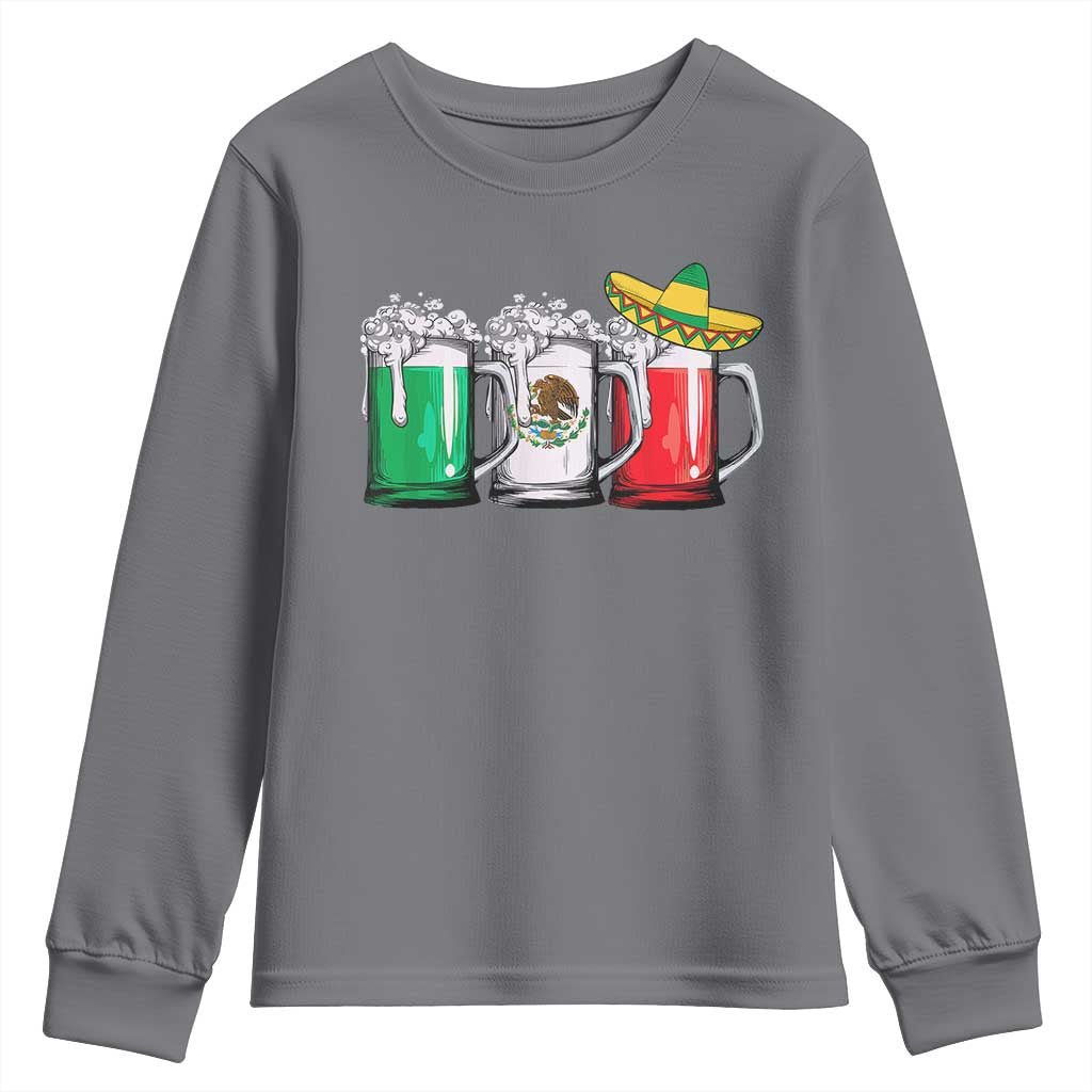 Funny Mexican Youth Sweatshirt Mexico Beer Mexican Flag Sombrero Hat