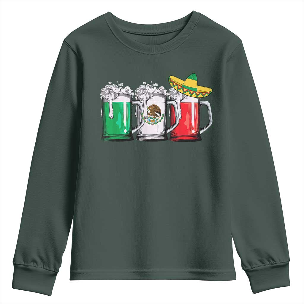 Funny Mexican Youth Sweatshirt Mexico Beer Mexican Flag Sombrero Hat