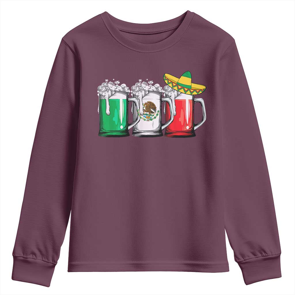 Funny Mexican Youth Sweatshirt Mexico Beer Mexican Flag Sombrero Hat