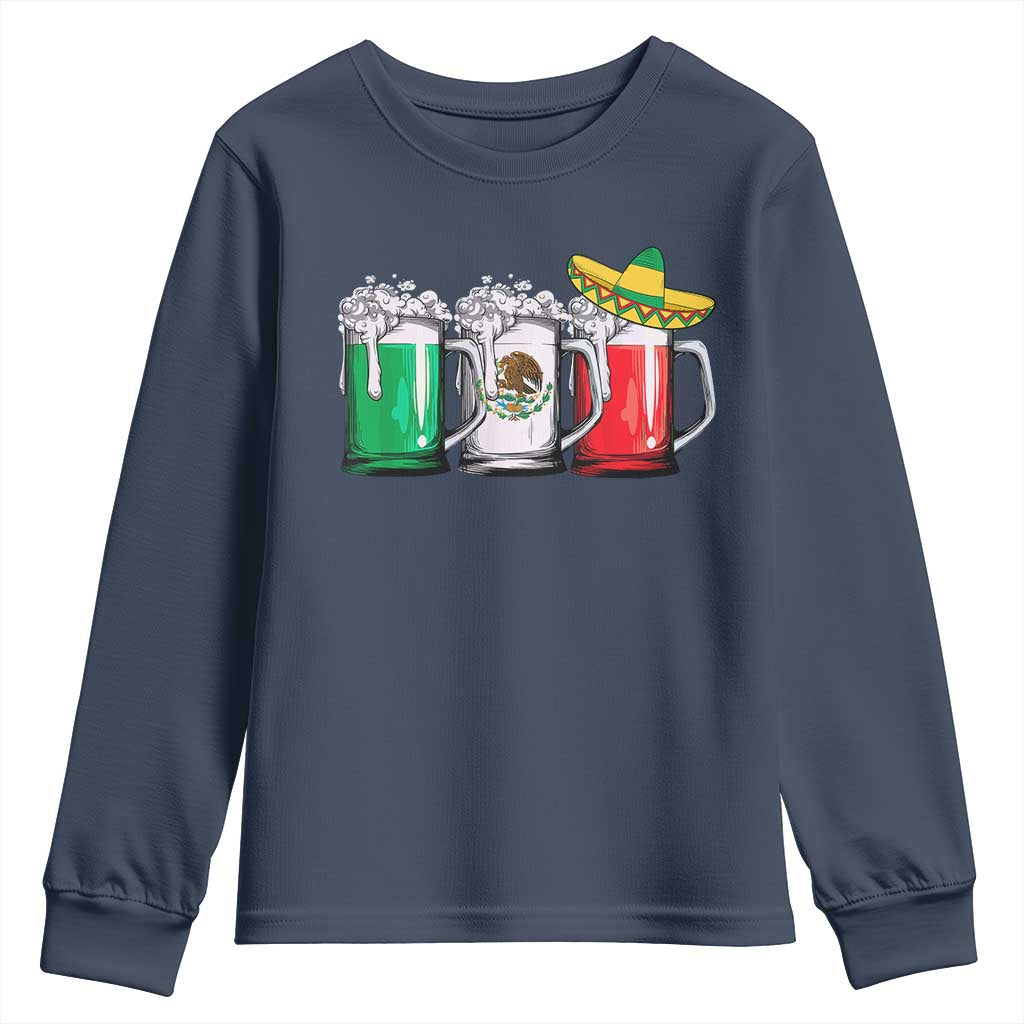 Funny Mexican Youth Sweatshirt Mexico Beer Mexican Flag Sombrero Hat