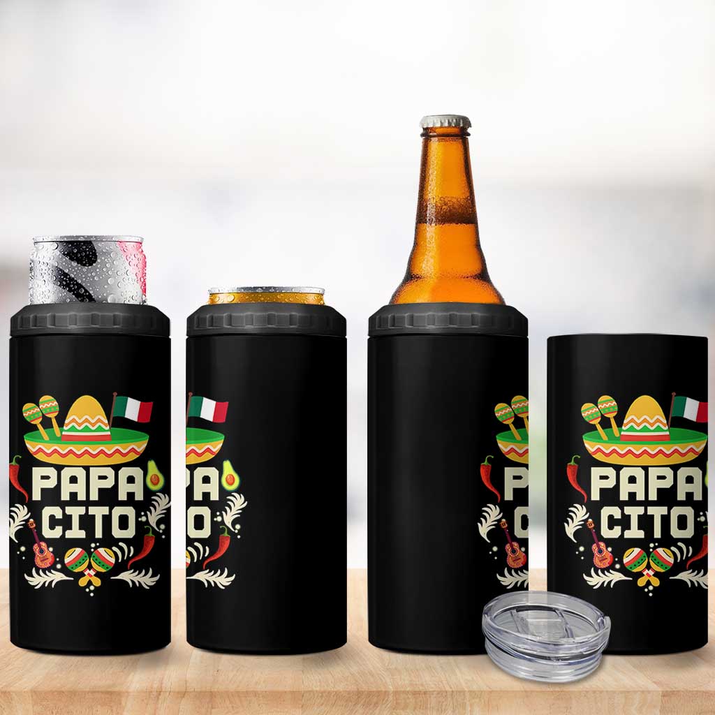 Mexican Dad 4 in 1 Can Cooler Tumbler Papa Cito Latino Fathers Day Gift Mexican Pride