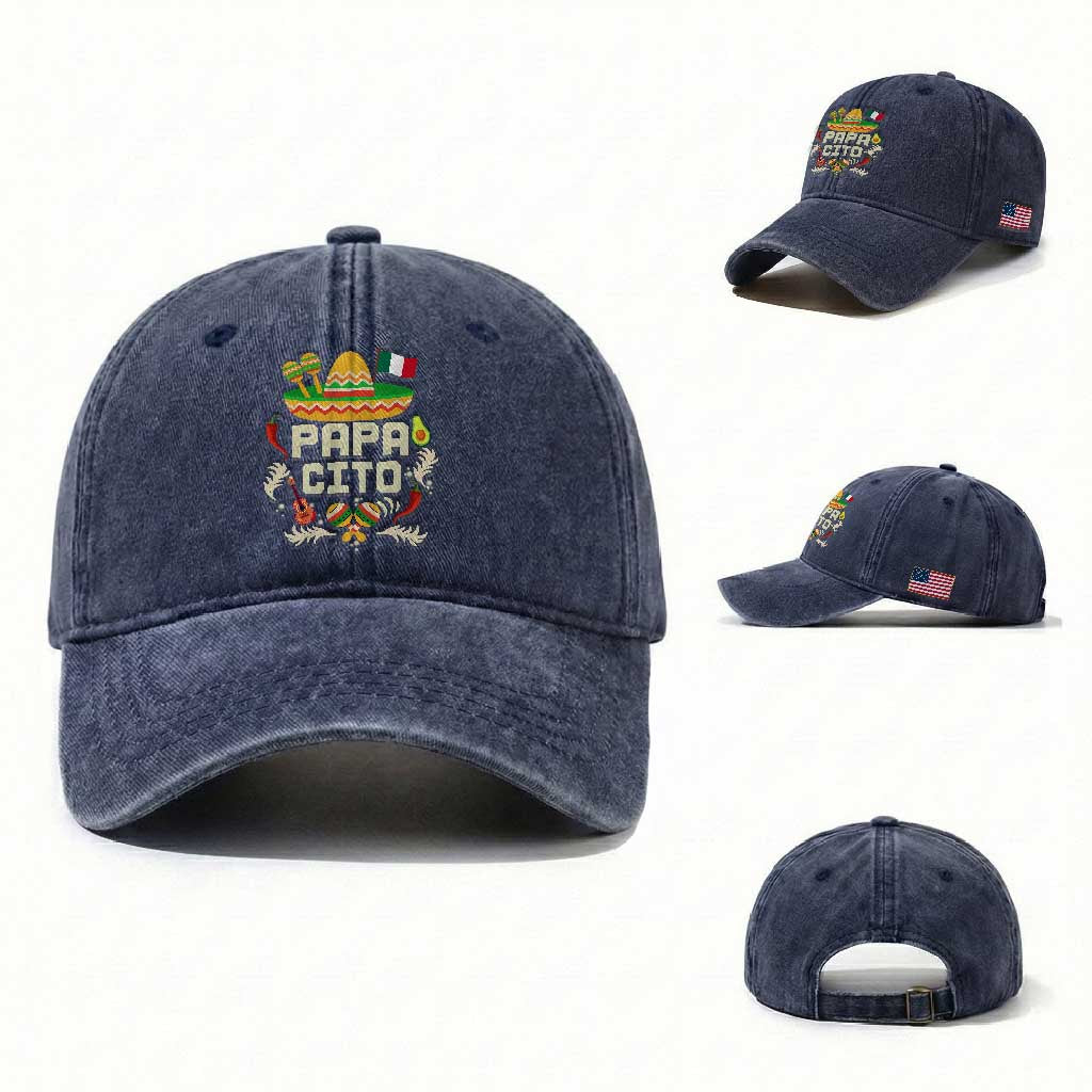 Mexican Dad Washed Cotton Baseball Cap Papa Cito Latino Fathers Day Gift Mexican Pride