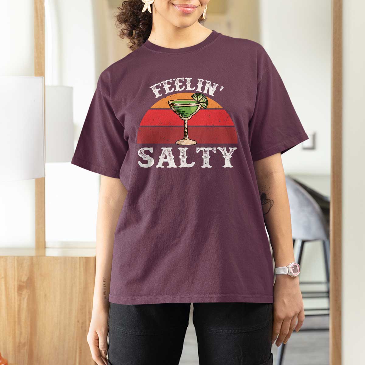 Margarita T Shirt For Women Cinco De Mayo Feeling Salty Funny Mexican