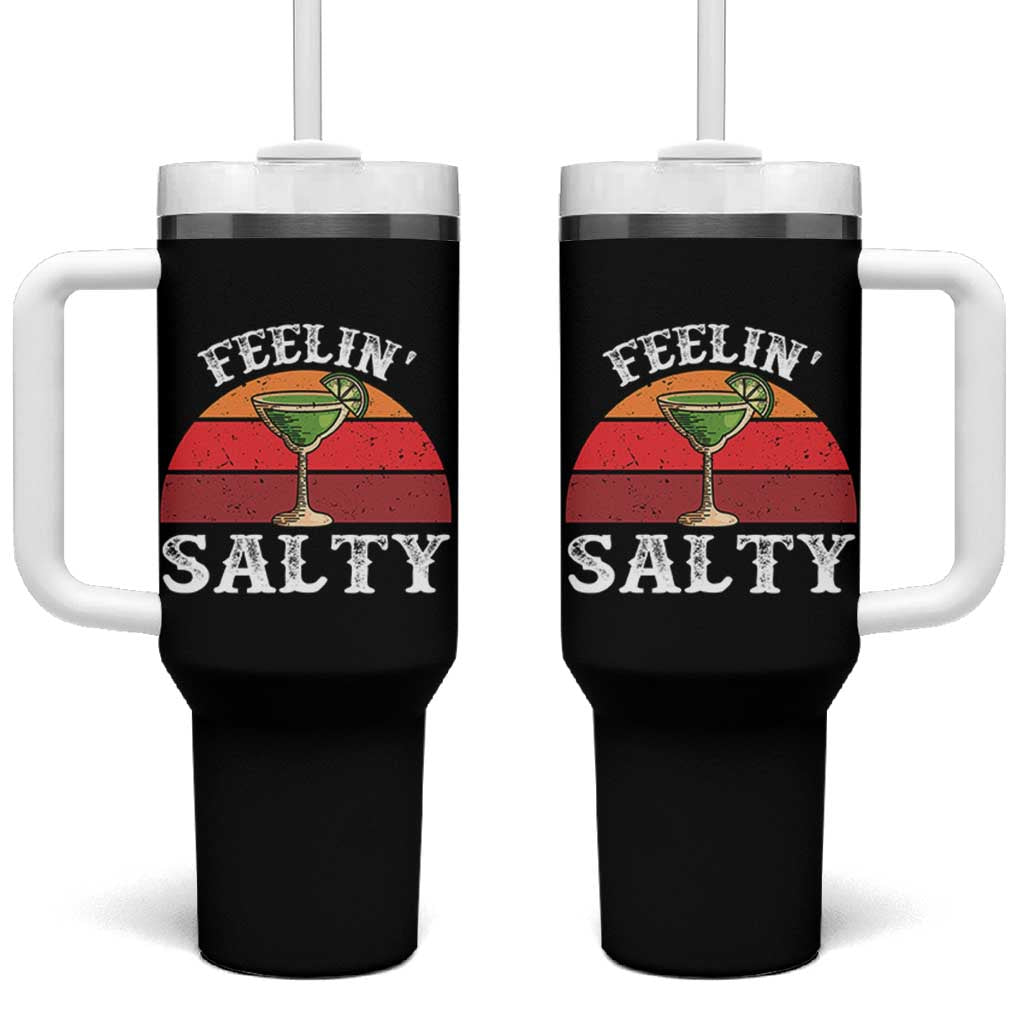 Margarita Tumbler With Handle Cinco De Mayo Feeling Salty Funny Mexican
