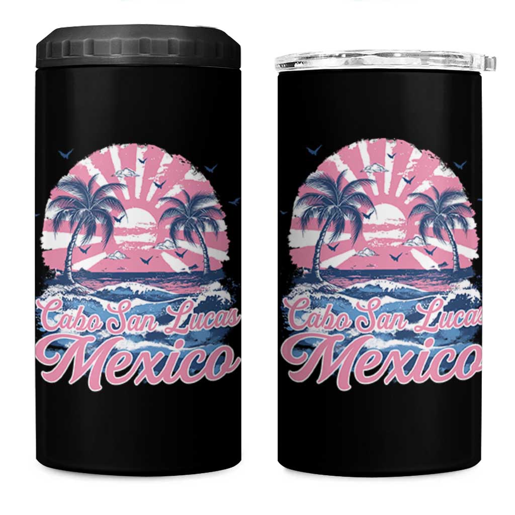 Cabo San Lucas Mexico 4 in 1 Can Cooler Tumbler Vintage Retro Beach Summer Vacation Family Trip - Wonder Print Shop