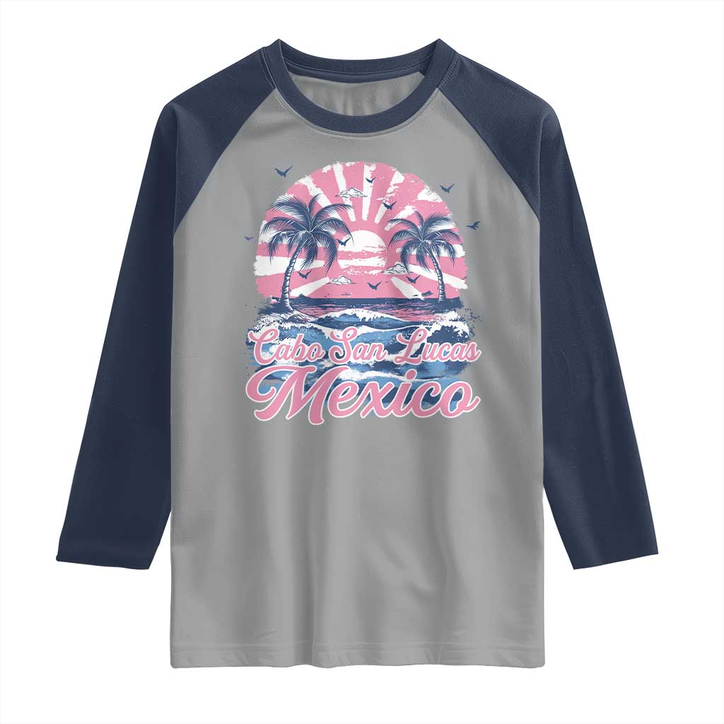 Cabo San Lucas Mexico Raglan Shirt Vintage Retro Beach Summer Vacation Family Trip - Wonder Print Shop