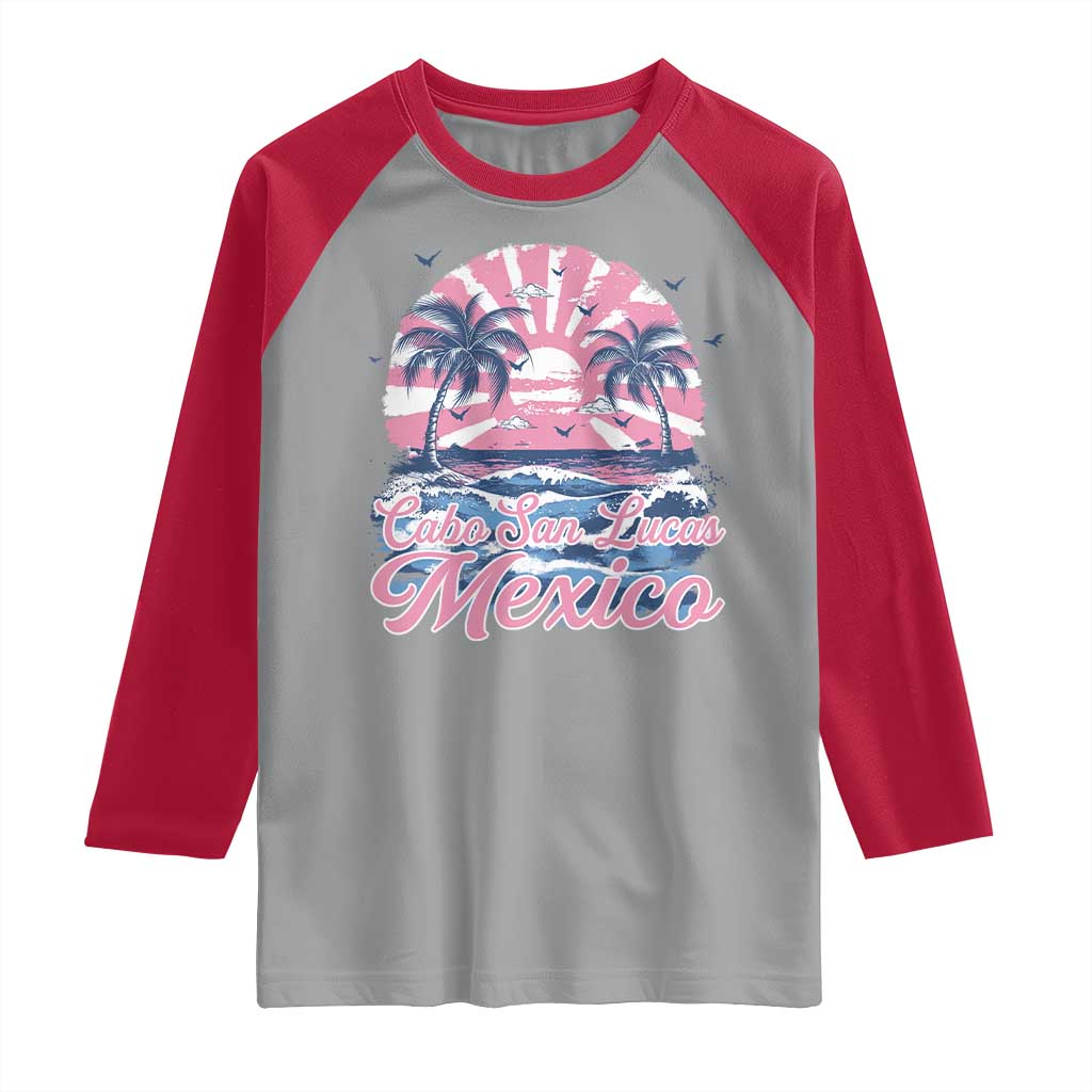 Cabo San Lucas Mexico Raglan Shirt Vintage Retro Beach Summer Vacation Family Trip - Wonder Print Shop