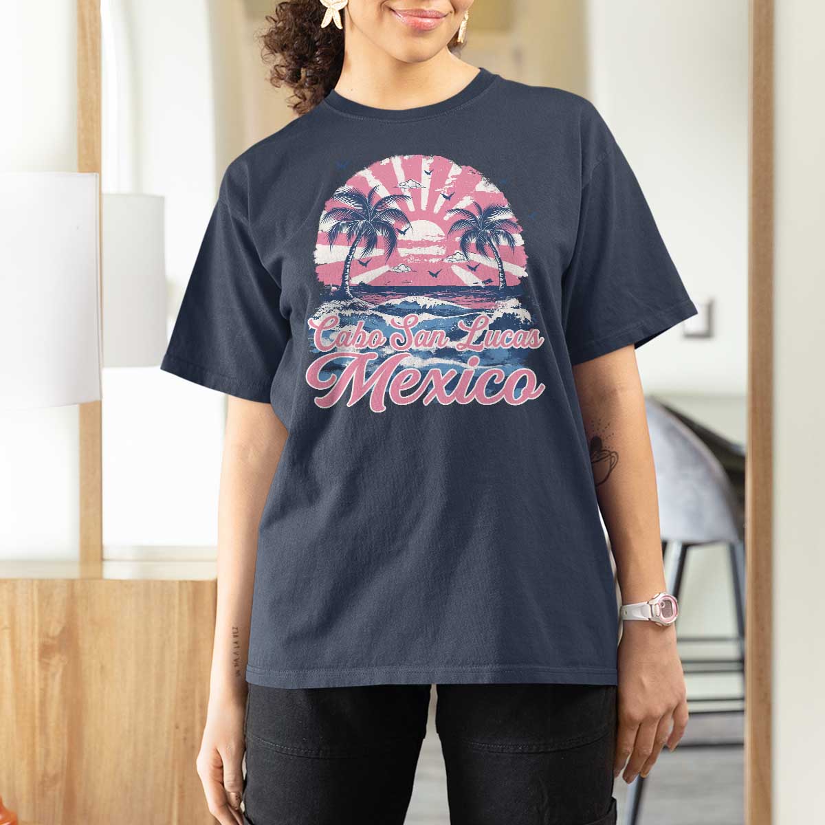 Cabo San Lucas Mexico T Shirt For Women Vintage Retro Beach Summer Vacation Family Trip - Wonder Print Shop