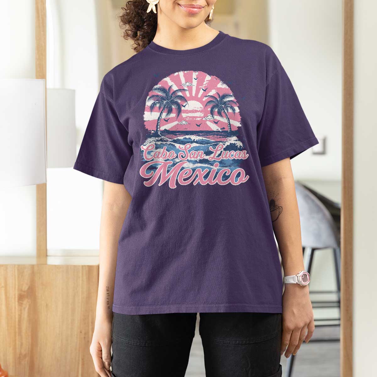 Cabo San Lucas Mexico T Shirt For Women Vintage Retro Beach Summer Vacation Family Trip - Wonder Print Shop
