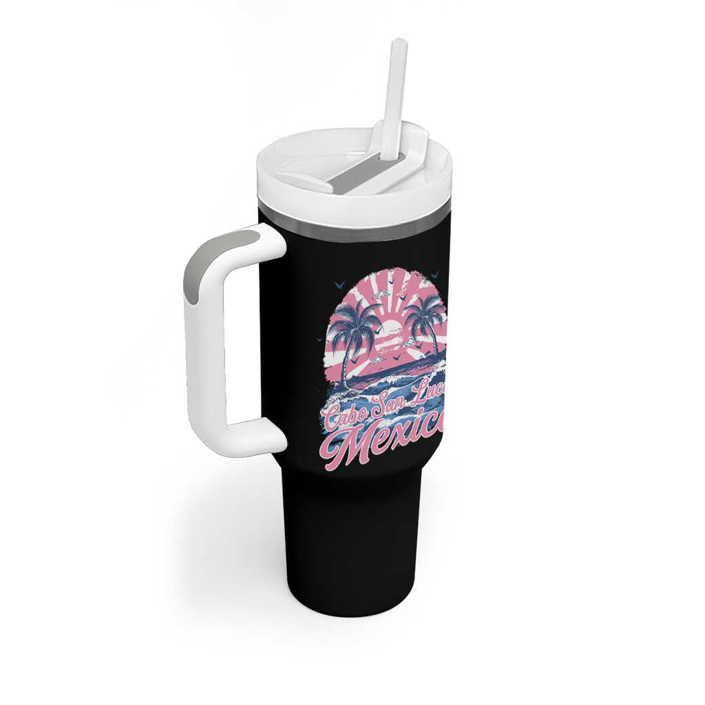Cabo San Lucas Mexico Tumbler With Handle Vintage Retro Beach Summer Vacation Family Trip - Wonder Print Shop