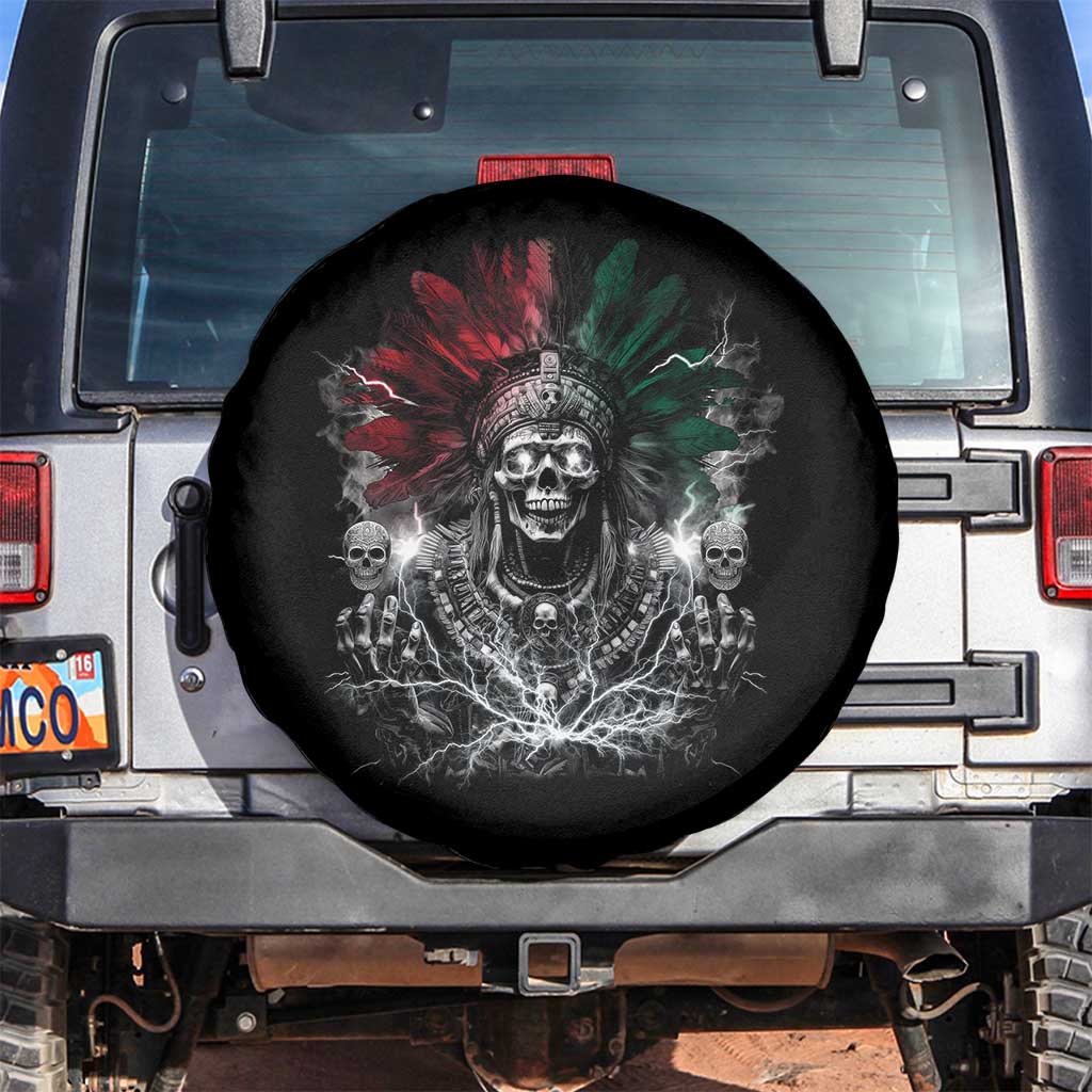 Ancient Aztec King Spare Tire Cover Calabera Azteca Mexican Skull Skeleton