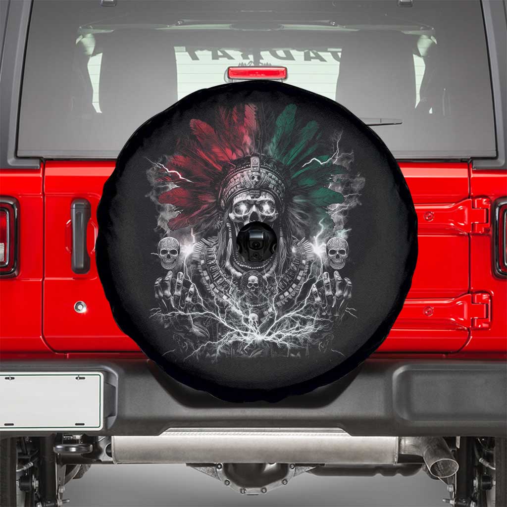 Ancient Aztec King Spare Tire Cover Calabera Azteca Mexican Skull Skeleton