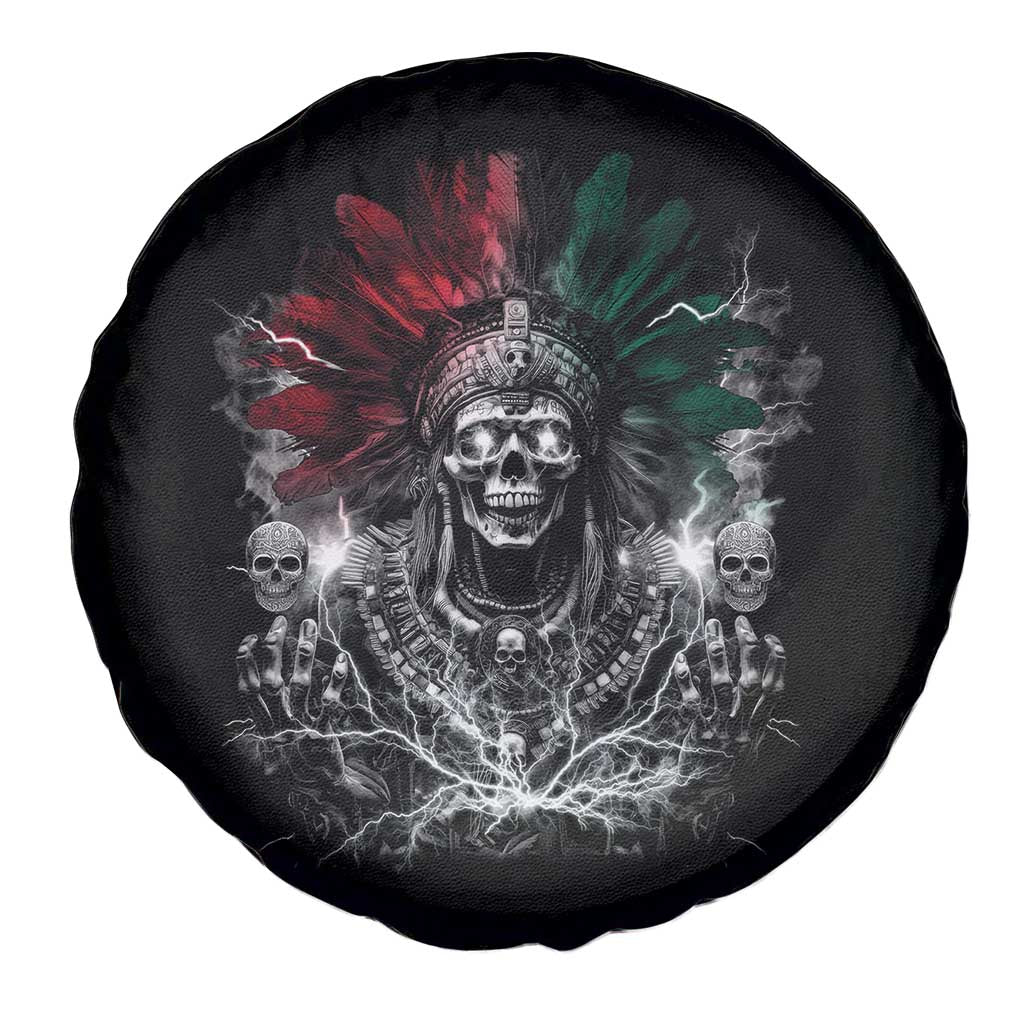 Ancient Aztec King Spare Tire Cover Calabera Azteca Mexican Skull Skeleton