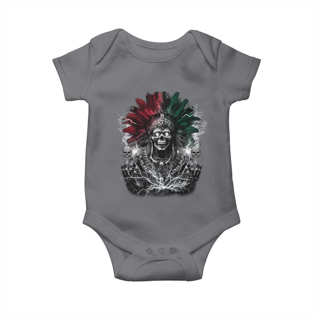 Ancient Aztec King Baby Onesie Calabera Azteca Mexican Skull Skeleton