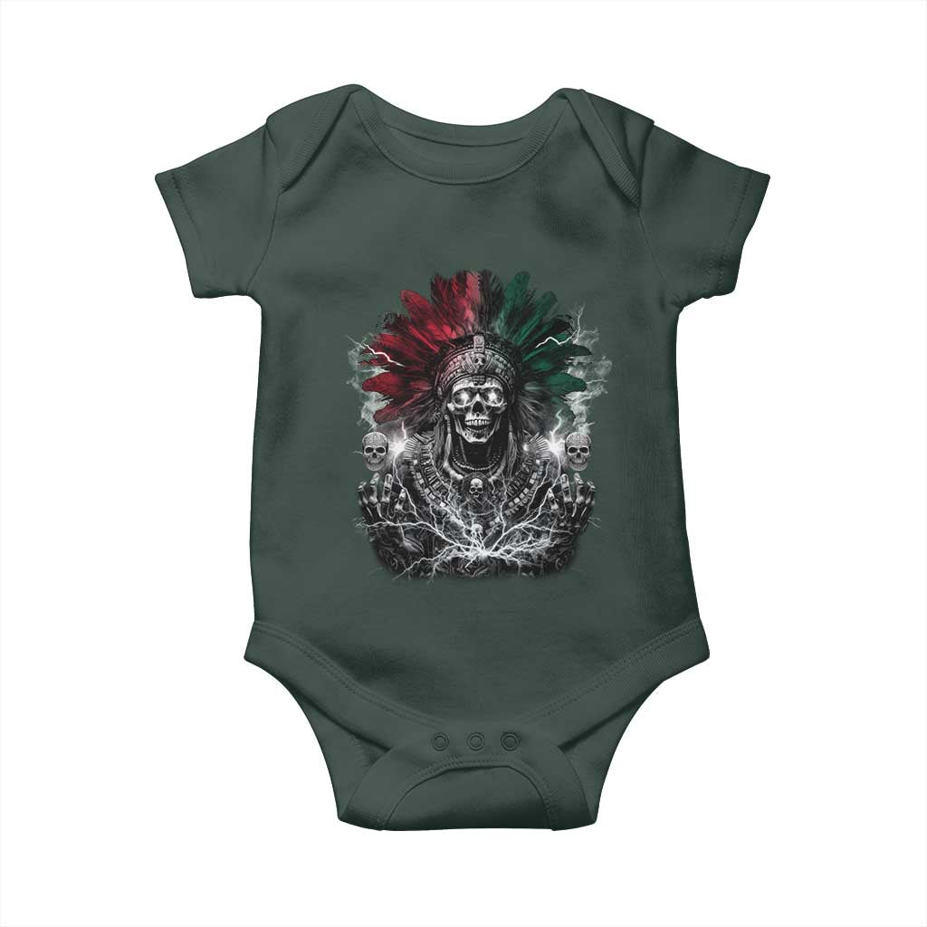 Ancient Aztec King Baby Onesie Calabera Azteca Mexican Skull Skeleton