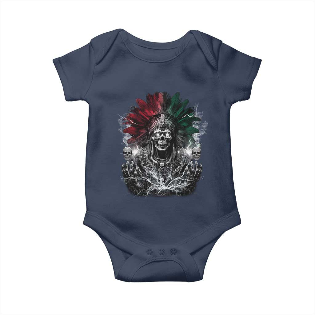 Ancient Aztec King Baby Onesie Calabera Azteca Mexican Skull Skeleton
